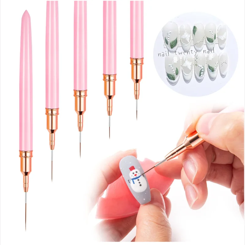 Hair Care Gel - 5pc/1set Nail Art Liner Brushes Long