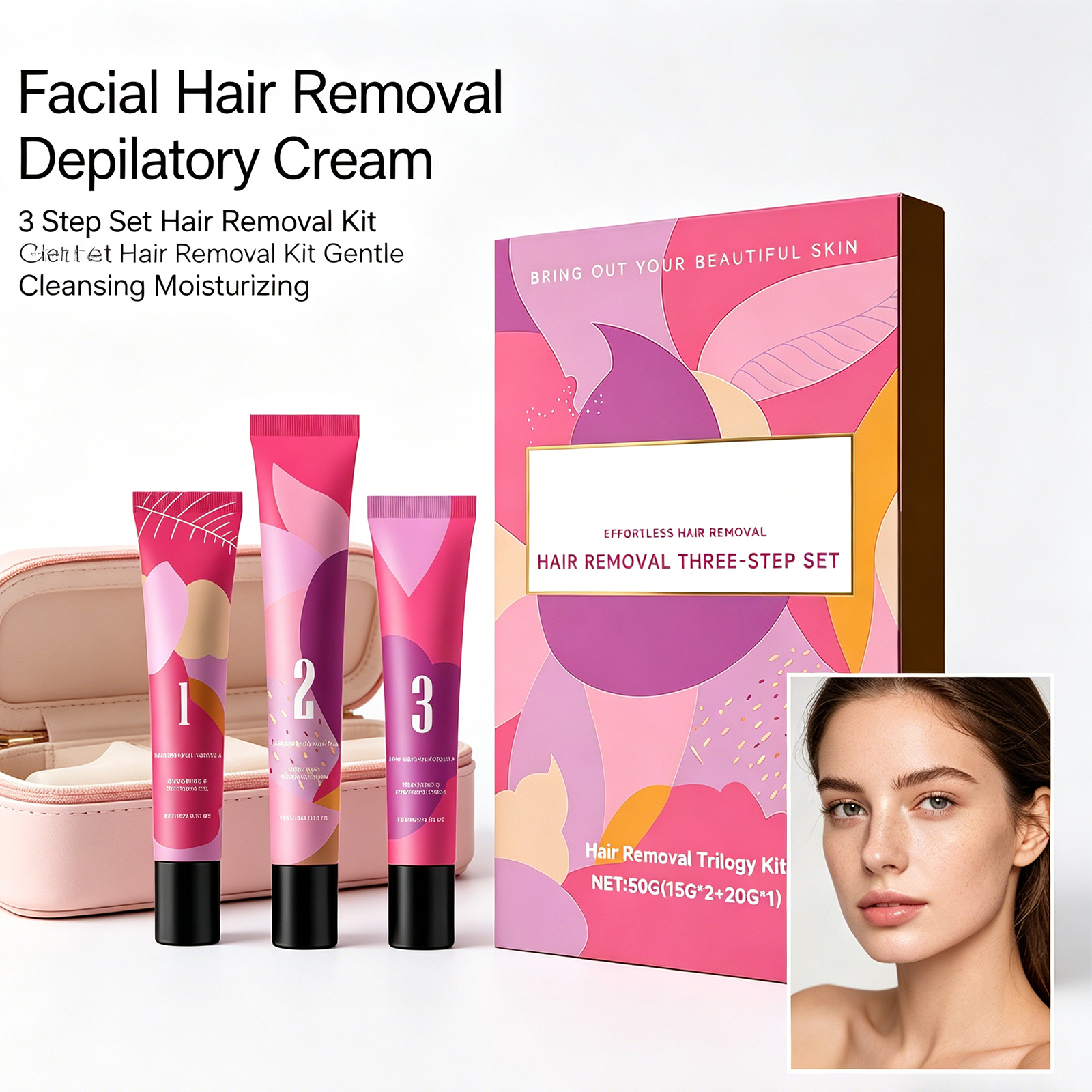 Facial Hair Removal 3-Step Kit - Hair Care Step 评论和价格