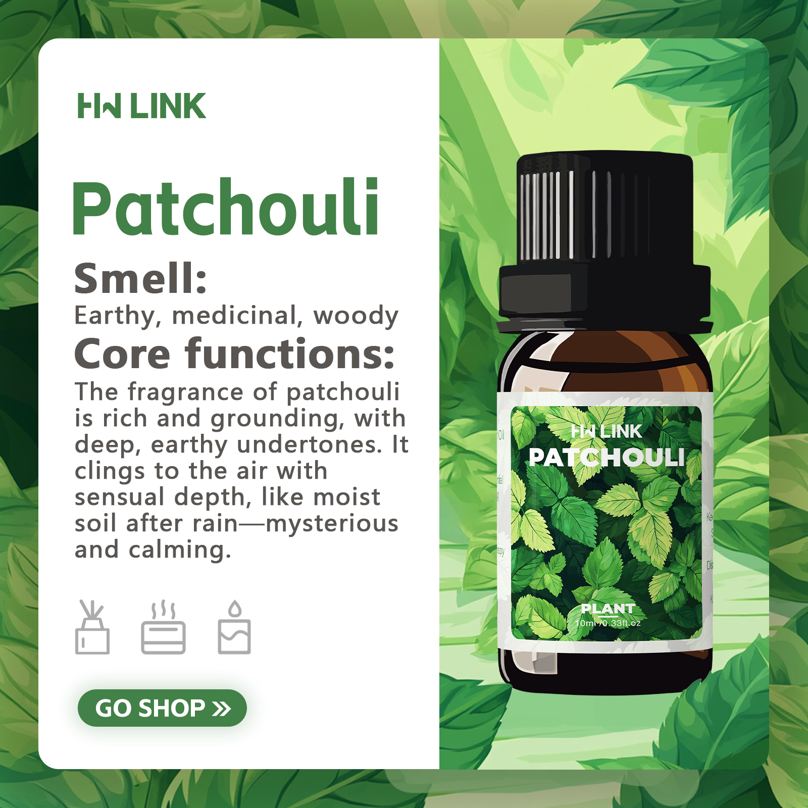 10ml Patchouli Essential Oils  - Hair Care Natur 评论和价格