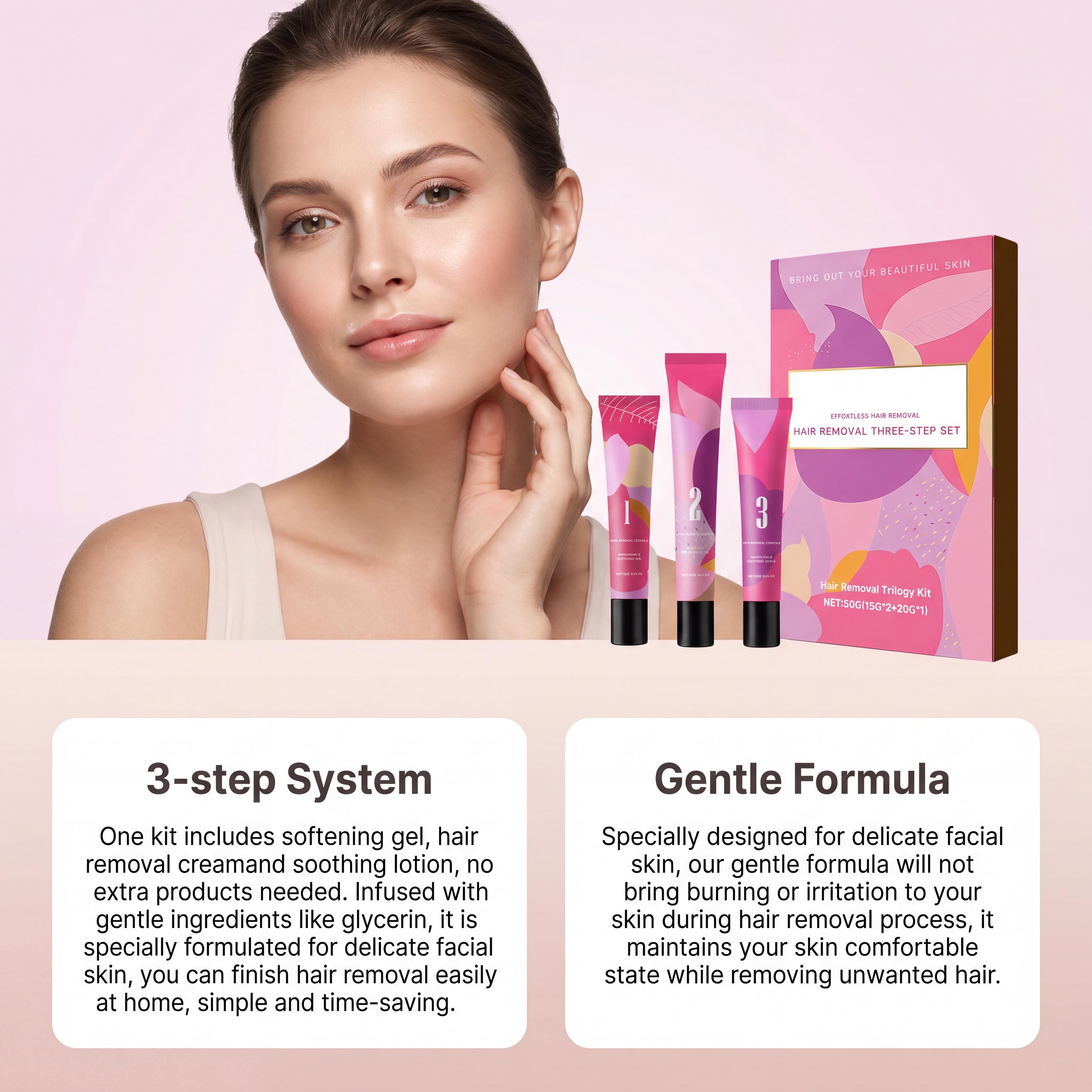 Hair Removal Cream Kit 3-Step  - Hair Care Step 评论和价格