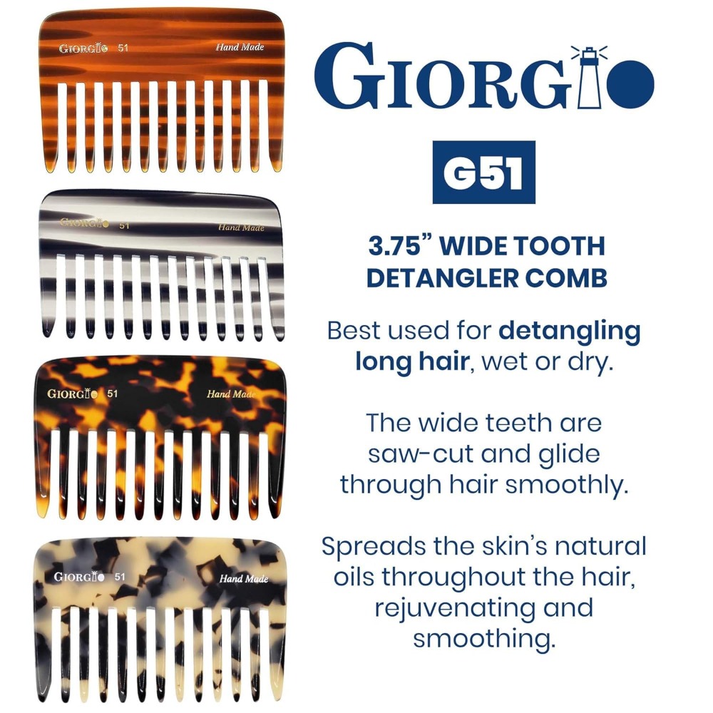 G51 Wide Tooth Detangling Comb - Hair Care For Curly Dry Hair 评论和价格