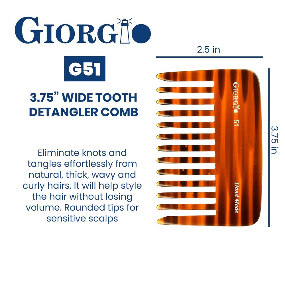 G51 Wide Tooth Detangling Comb - Hair Care For Curly Dry Hair 评论和价格