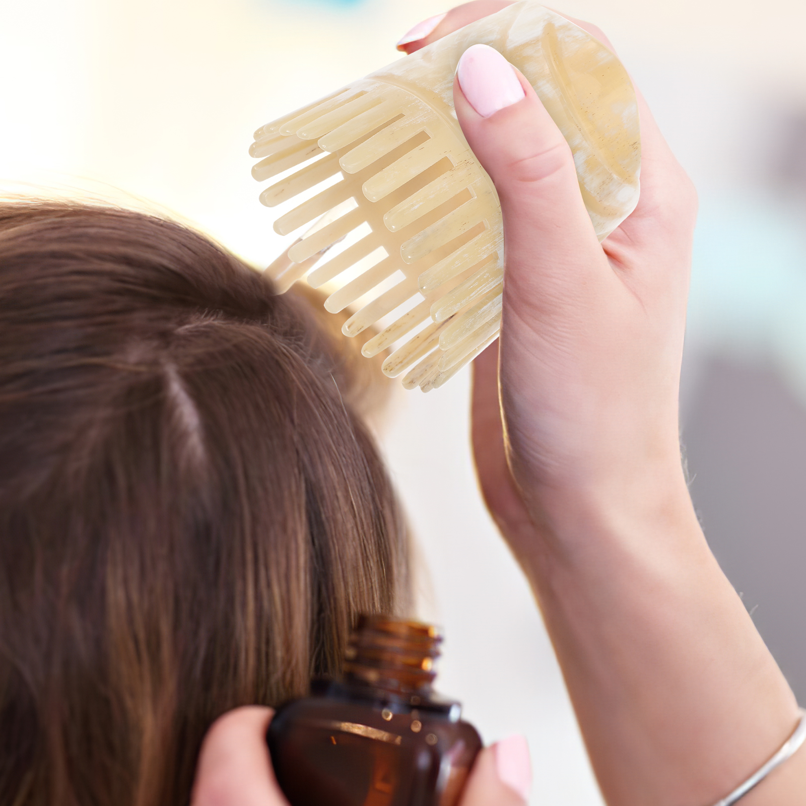 Portable Oxhorn Haircomb With  - Hair Care Tips 评论和价格
