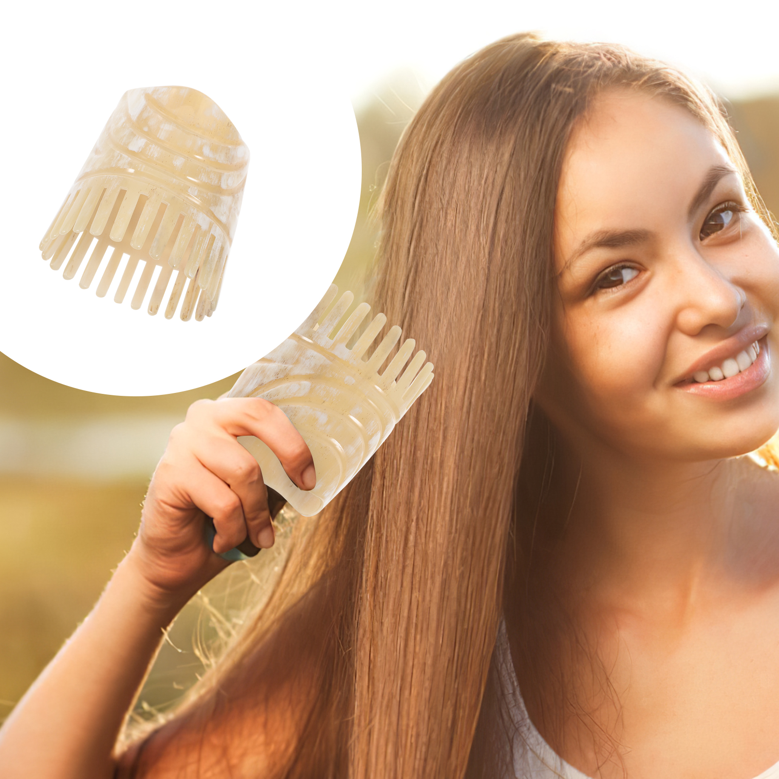 Portable Oxhorn Haircomb With  - Hair Care Tips 评论和价格