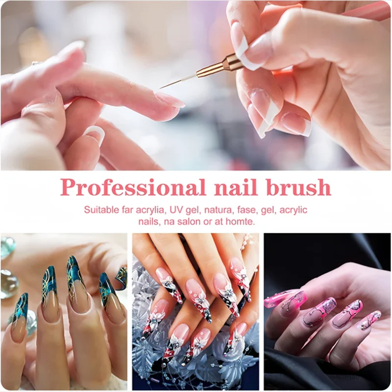 5pc/1set Nail Art Liner Brushe - Hair Care Gel 评论和价格