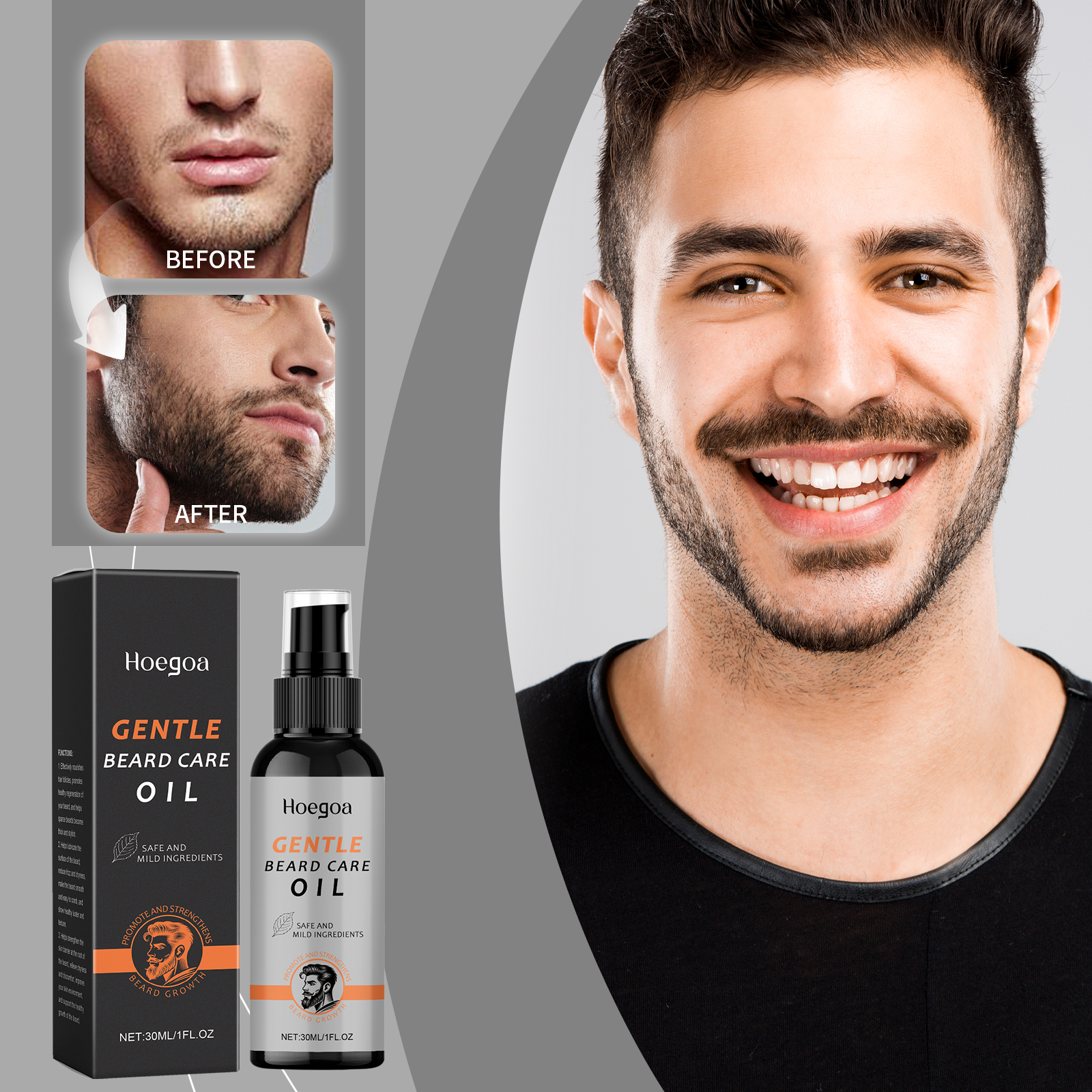 Men Beard Oil Enhance Mustache - Hair Care Natur 评论和价格