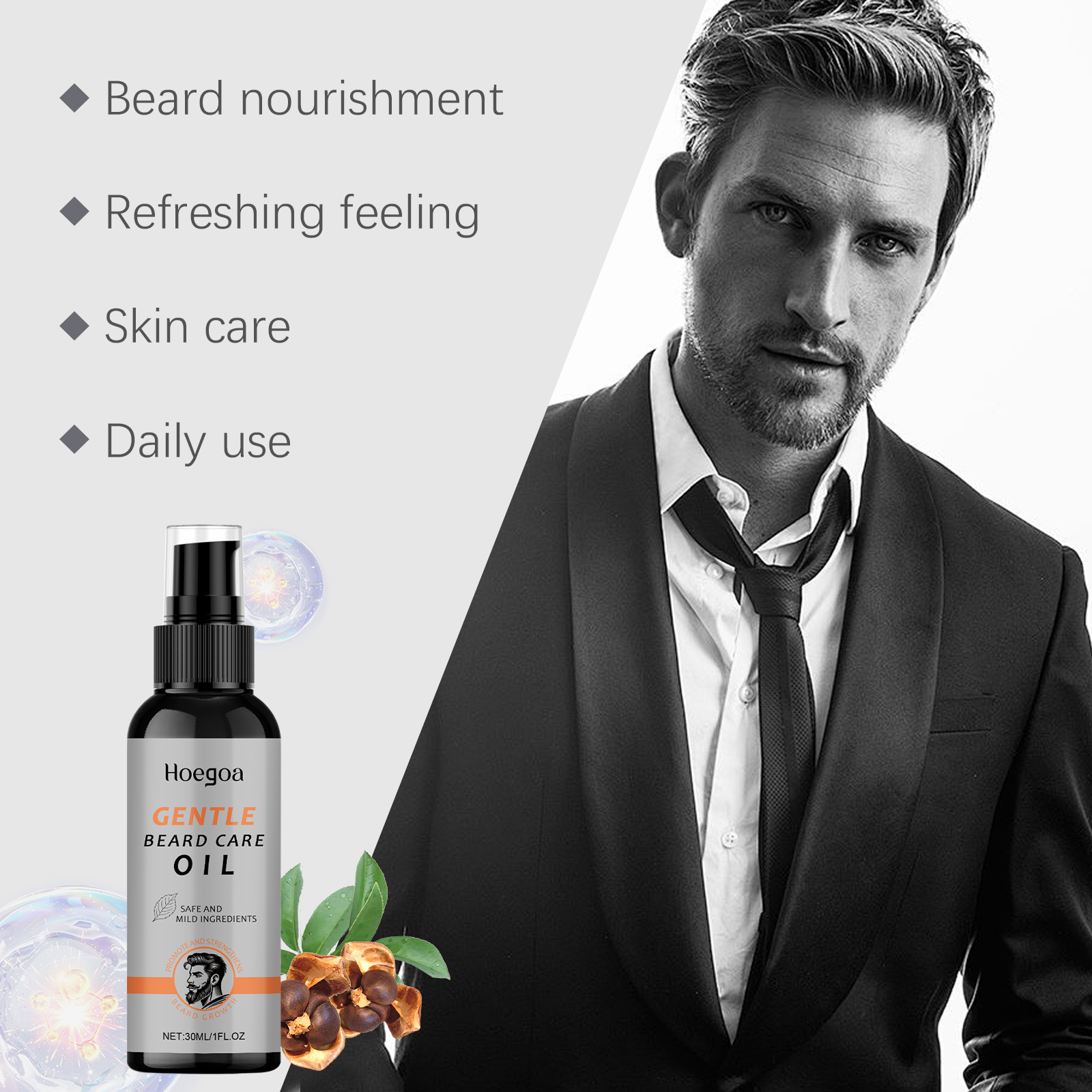 Men Beard Oil Enhance Mustache - Hair Care Natur 评论和价格