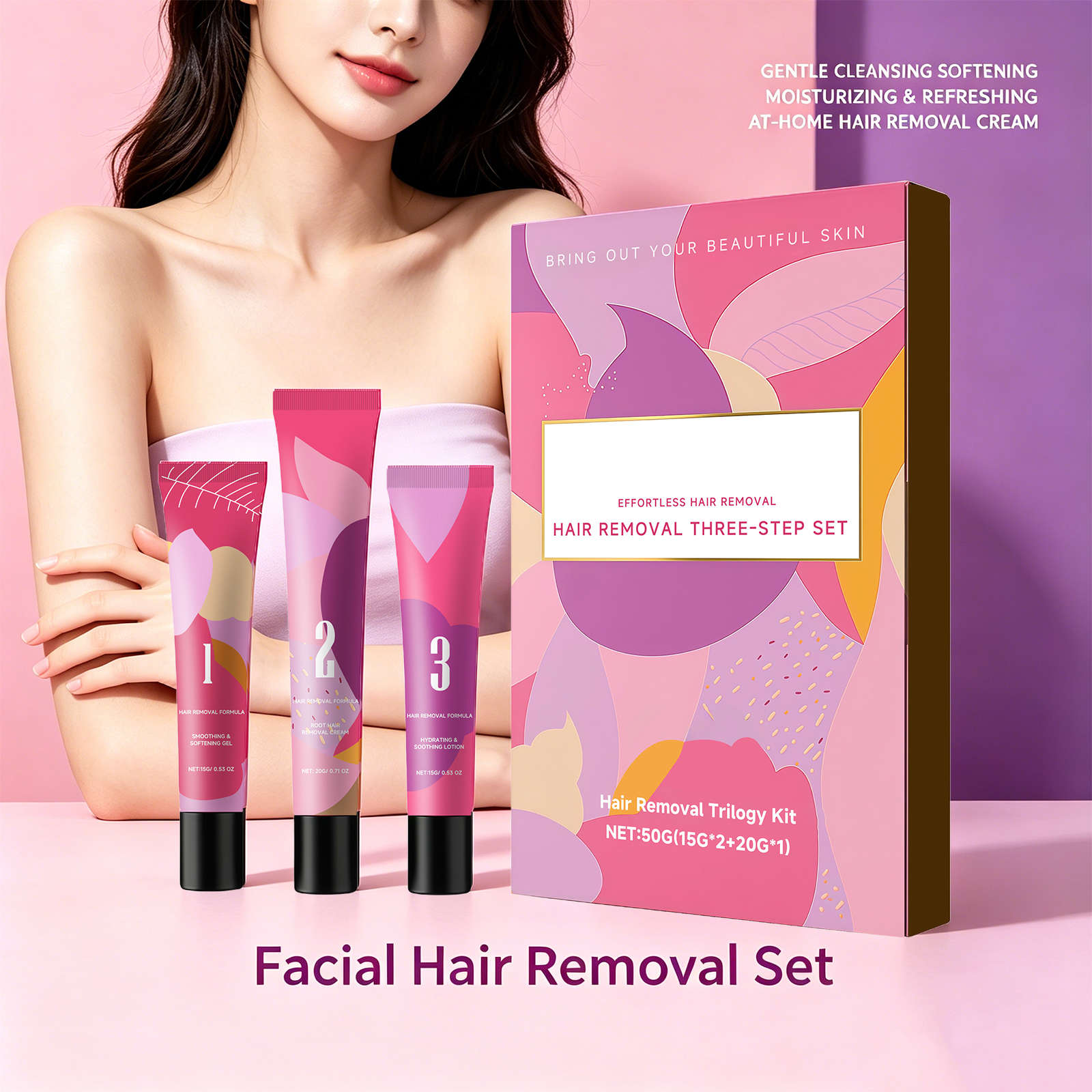 Facial Hair Removal 3-Step Set - Hair Care Step 评论和价格