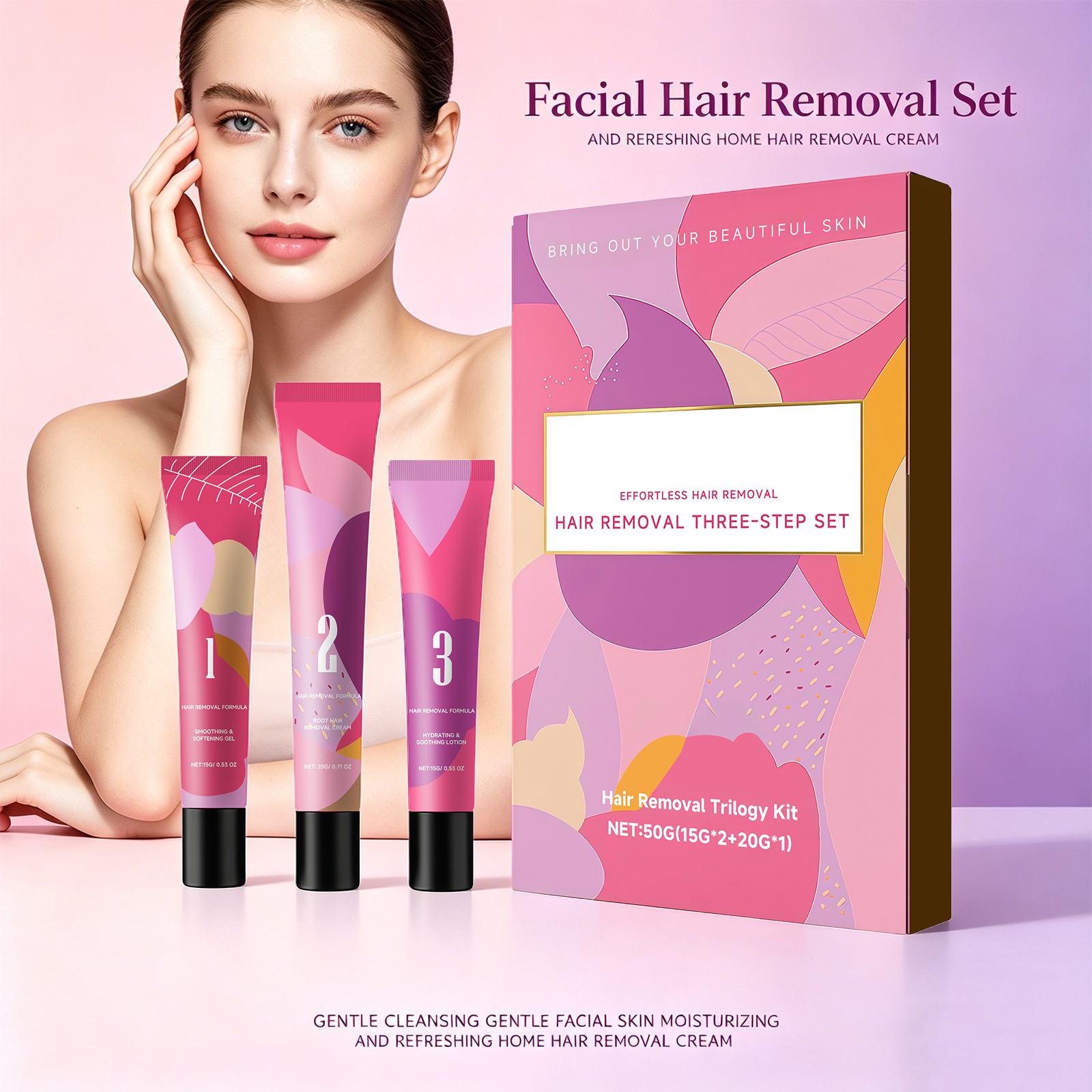 Facial Hair Removal 3-Step Set - Hair Care Step 评论和价格