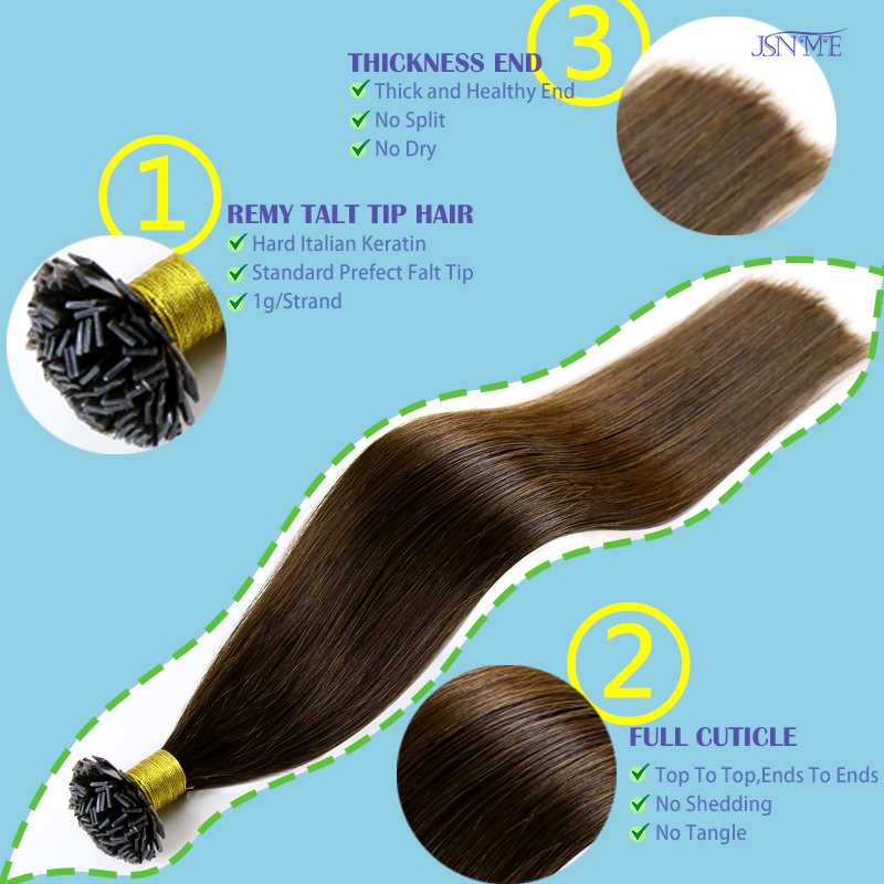 JSNME Flat tip Human Hair Exte - Hair Care Tips 评论和价格