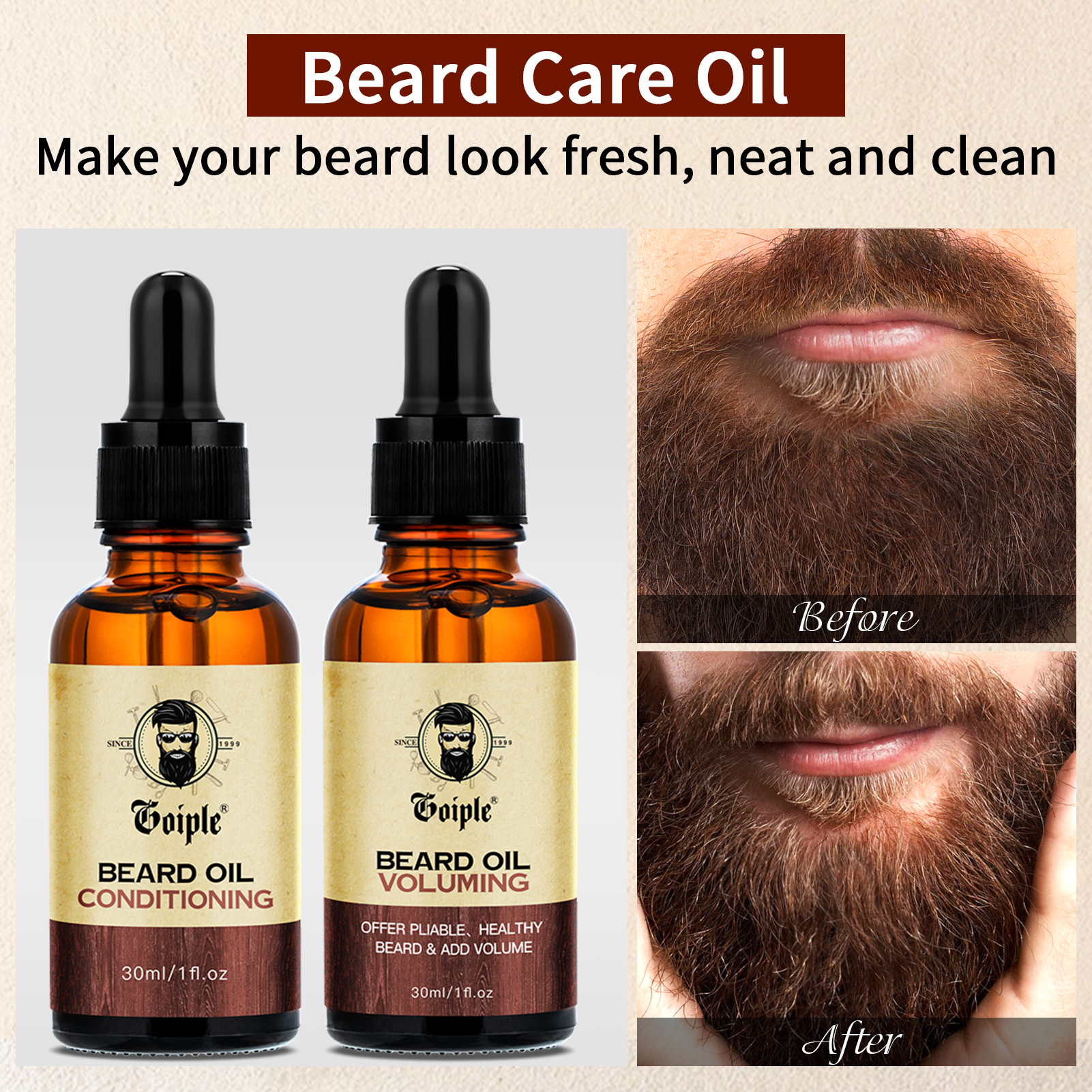 3pcs Men Natural Beard Care Oi - Hair Care Natur 评论和价格