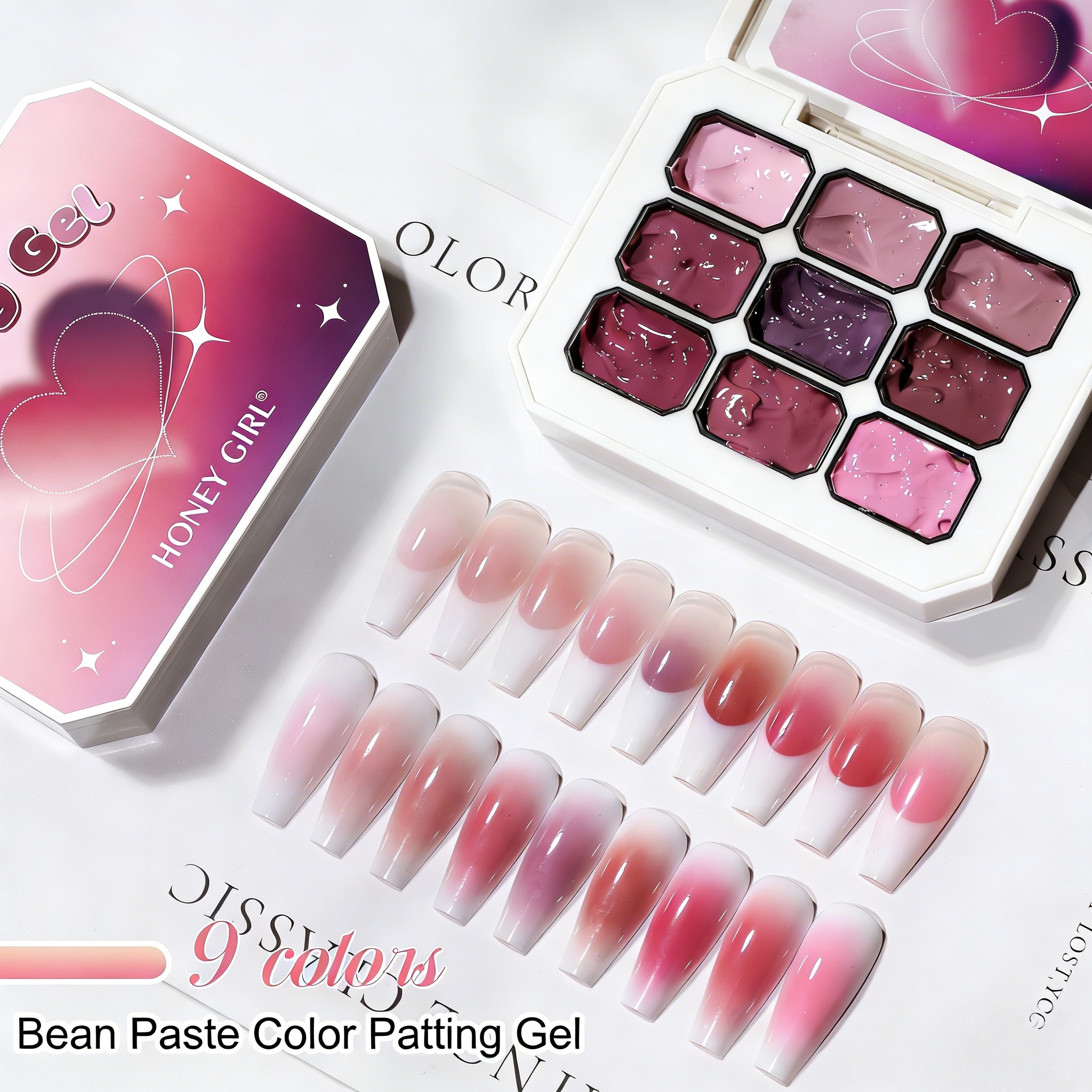 9-color pink solid nail polish - Hair Care Gel 评论和价格